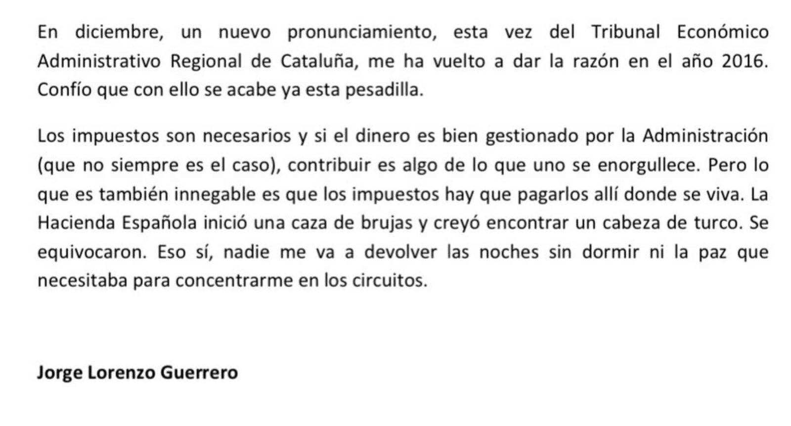 Comunicado Jorge Lorenzo parte 2
